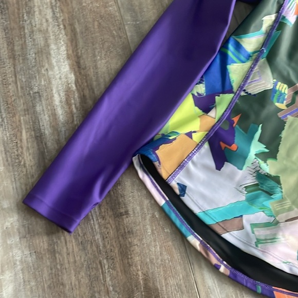 Zella Girls Stretch Rashguard Purple size 12 - Picture 4 of 7